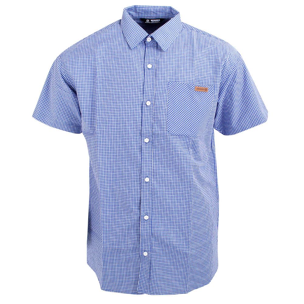 Camisas Salomon Hombre Azul Marino - Salomon Argentina OXFORD SS SHIRT M,825143-IBK